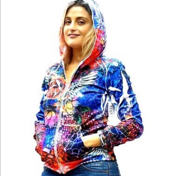 Sport Jacket Tie-dye Pattern Zip DNLA-D22 - Picture 1 of 8